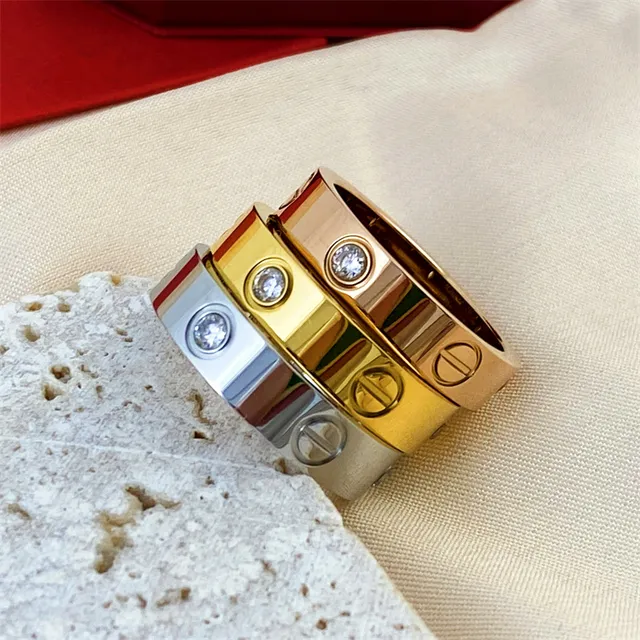 Cartier Love Ring Silver Yellow Gold Rose Gold Stackable Rings 4