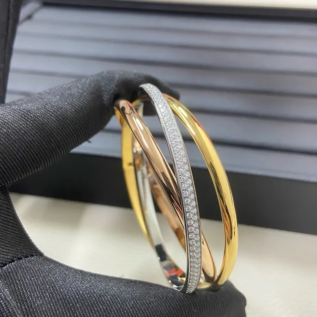 Cartier Trinity Pavé Diamond Two-Tone Gold Bracelet 2