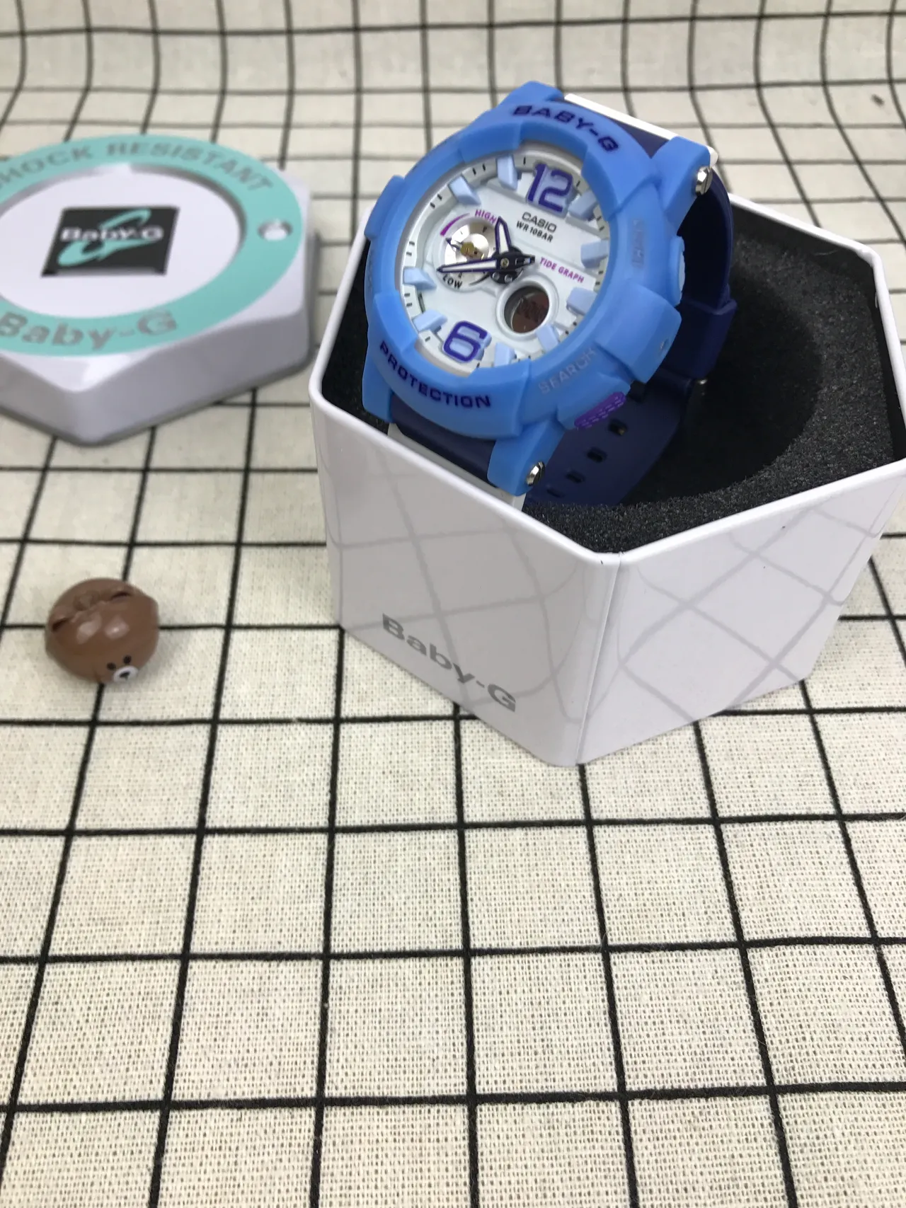 Casio Baby-G أزرق فاتح ريزين تناظرية-رقمية ساعة رياضية 4