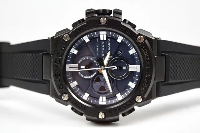 Casio কালো নীল দৃঢ় রেজিন কেস বহুকার্যকরী ক্রোনোগ্রাফ ডায়াল ঘড়ি 2