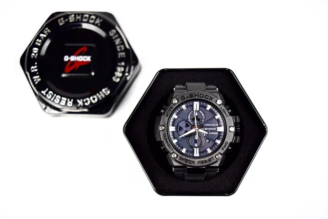 Casio কালো নীল দৃঢ় রেজিন কেস বহুকার্যকরী ক্রোনোগ্রাফ ডায়াল ঘড়ি 5