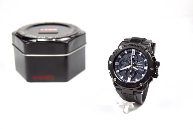 Casio কালো নীল দৃঢ় রেজিন কেস বহুকার্যকরী ক্রোনোগ্রাফ ডায়াল ঘড়ি 6
