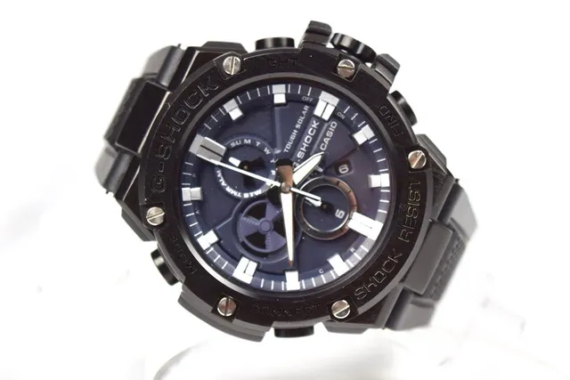 Casio কালো নীল দৃঢ় রেজিন কেস বহুকার্যকরী ক্রোনোগ্রাফ ডায়াল ঘড়ি 7