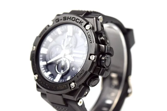 Casio কালো নীল দৃঢ় রেজিন কেস বহুকার্যকরী ক্রোনোগ্রাফ ডায়াল ঘড়ি 8