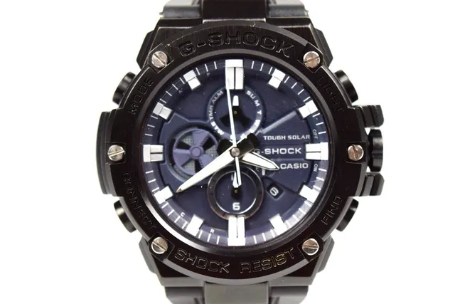 Casio কালো নীল দৃঢ় রেজিন কেস বহুকার্যকরী ক্রোনোগ্রাফ ডায়াল ঘড়ি 9