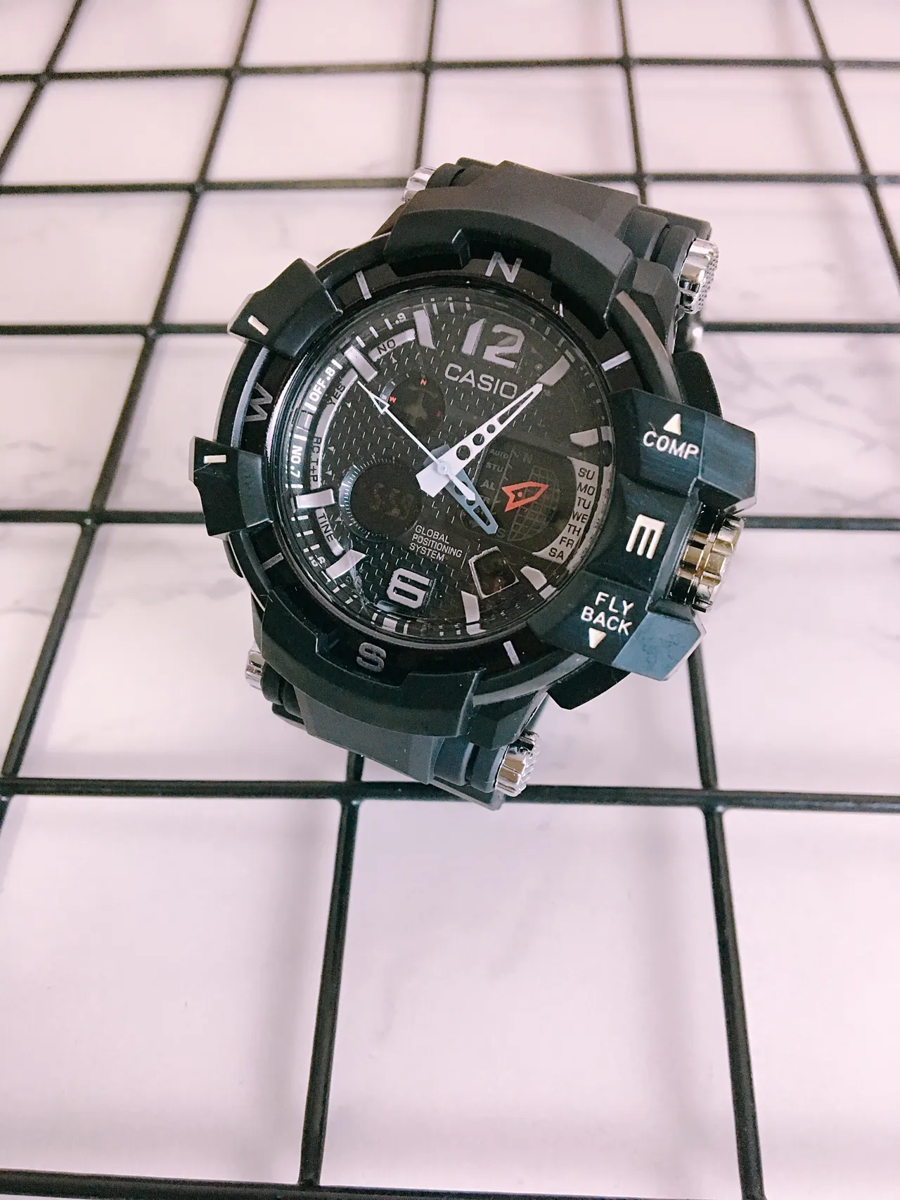 Casio Black White Rugged Resin Construction Multi-Function Analog-Digital Dial Sports Watch 4