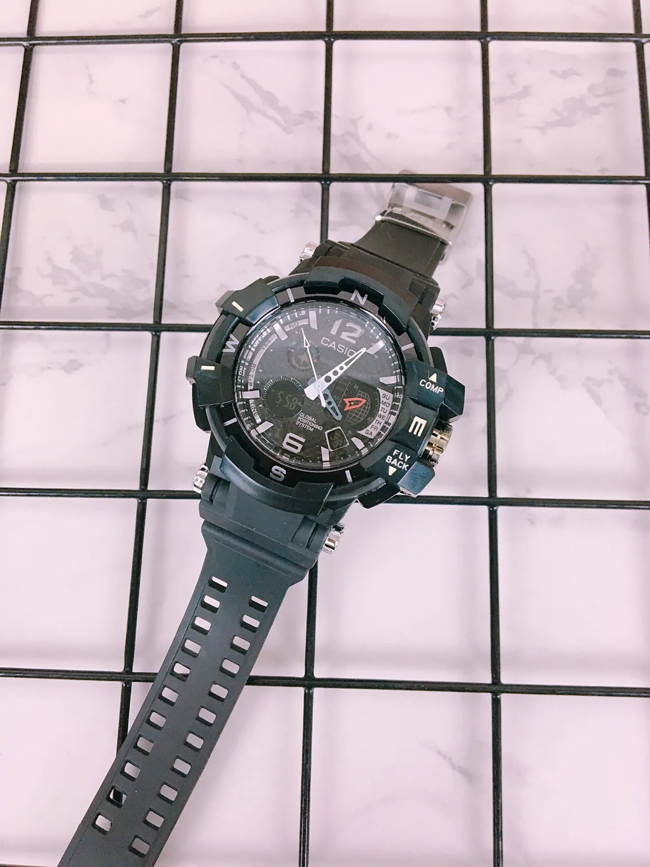 Casio Black White Rugged Resin Construction Multi-Function Analog-Digital Dial Sports Watch 5