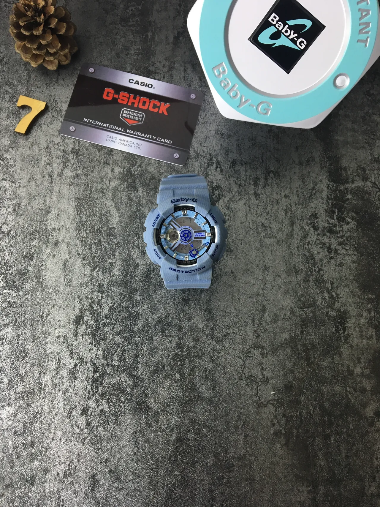 Casio Relógio Híbrido Analógico-Digital de Resina Texturizada Azul Branco Leve 2