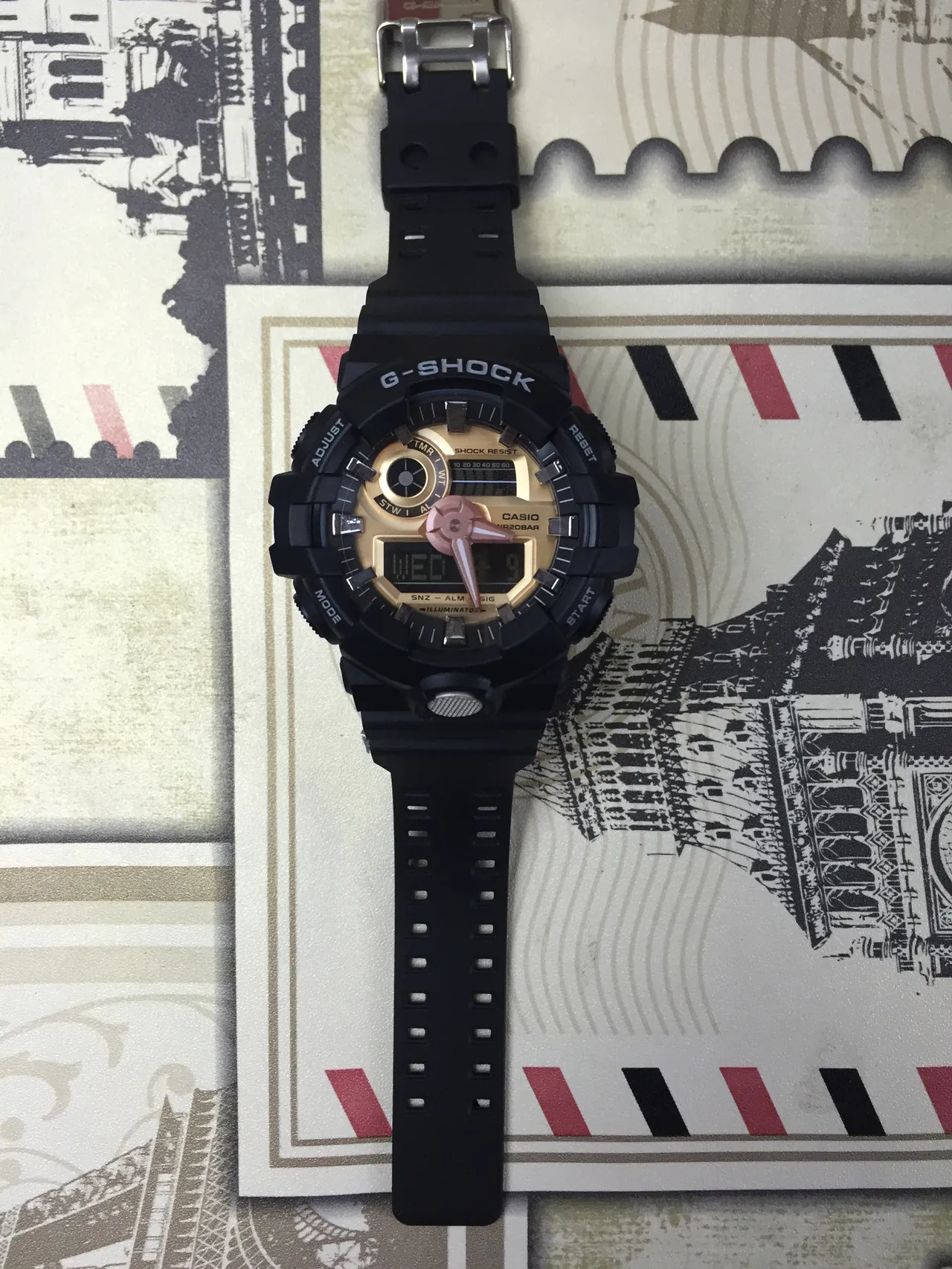 Casio G-Shock GA-100 काला और स्वर्णिम खेल घड़ी 7
