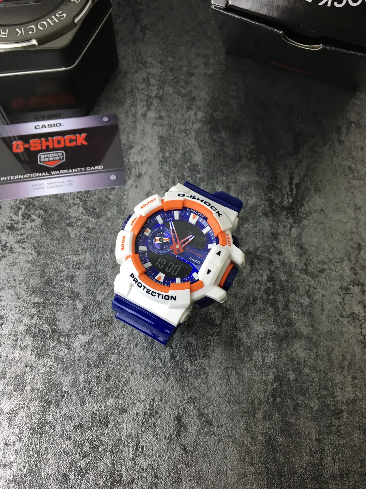 Casio G-Shock GA-100 নীল সাদা কমলা স্পোর্টস ওয়াচ 2