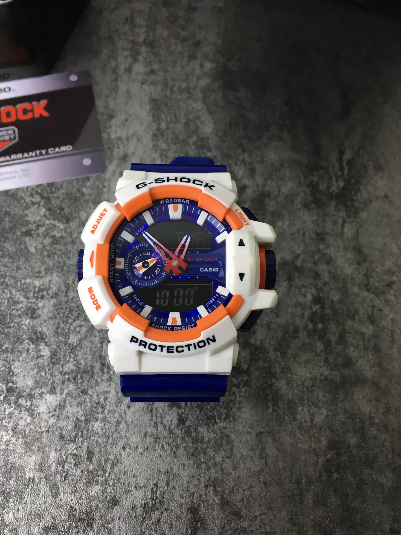 Casio G-Shock GA-100 নীল সাদা কমলা স্পোর্টস ওয়াচ 3