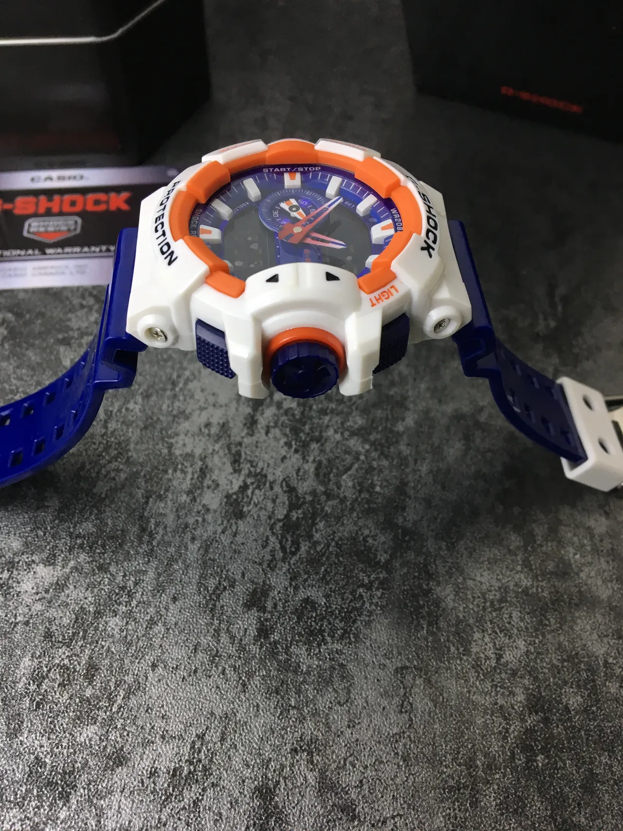 Casio G-Shock GA-100 নীল সাদা কমলা স্পোর্টস ওয়াচ 6