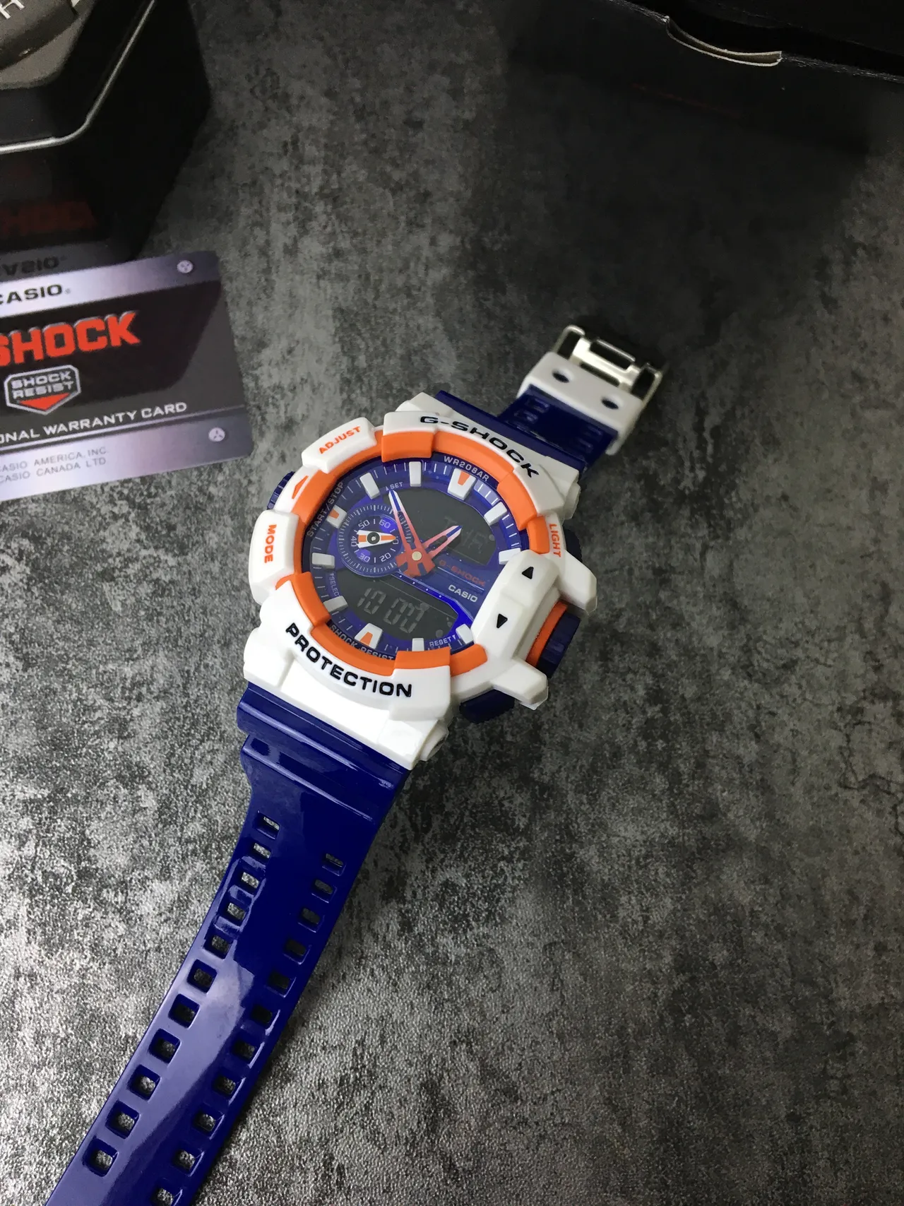 Casio G-Shock GA-100 নীল সাদা কমলা স্পোর্টস ওয়াচ 7