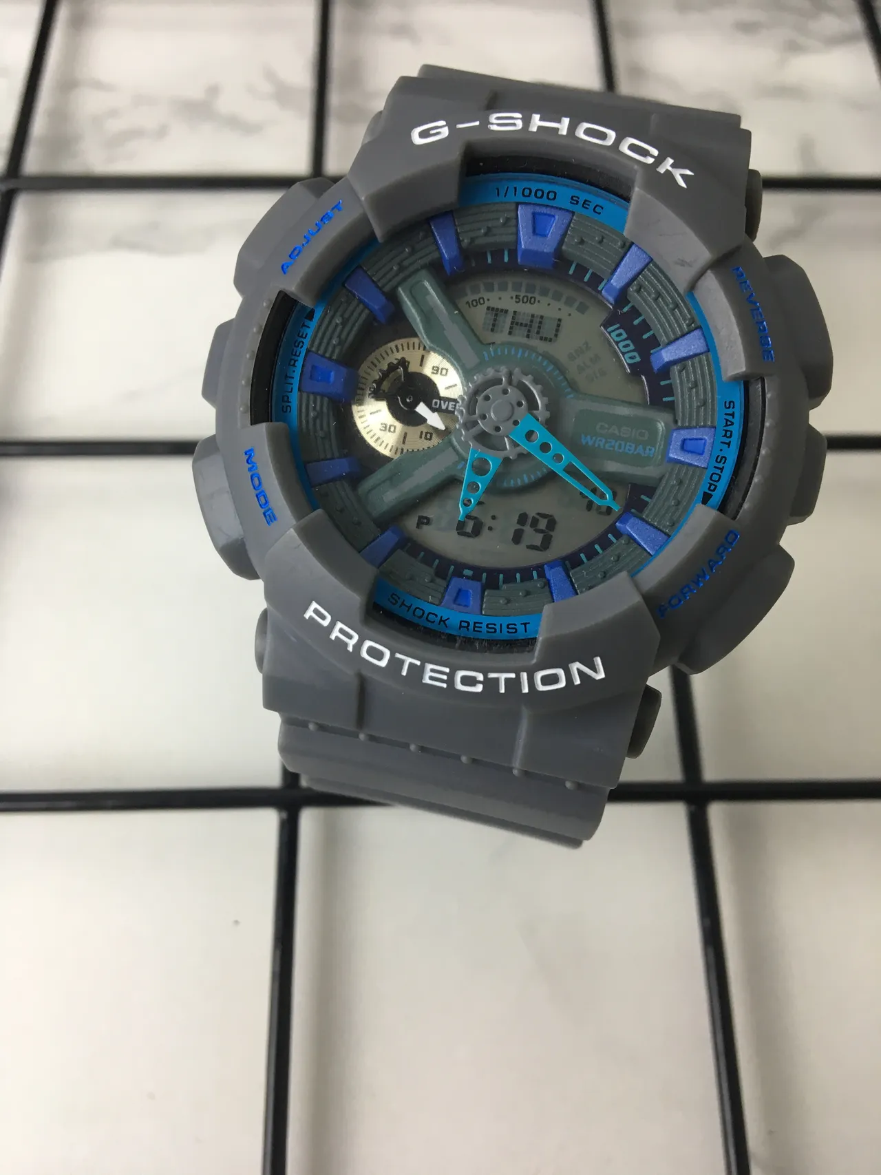 Casio G-Shock GA-100 Gray and Blue Sports Watch 2