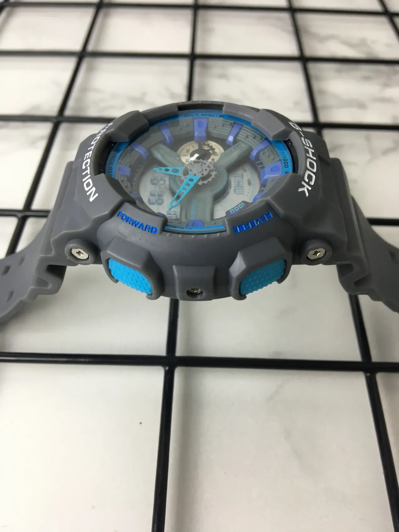Casio G-Shock GA-100 Gray and Blue Sports Watch 3