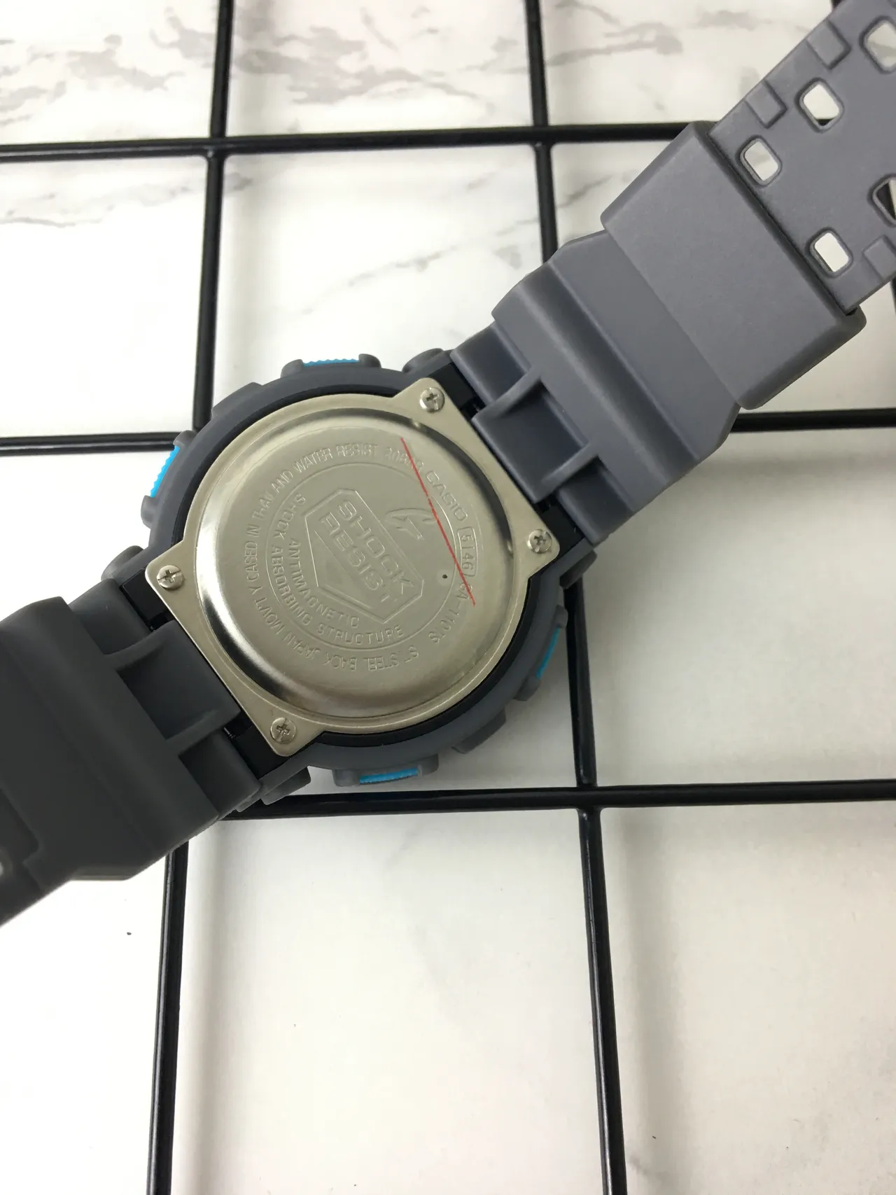 Casio G-Shock GA-100 Gray and Blue Sports Watch 4