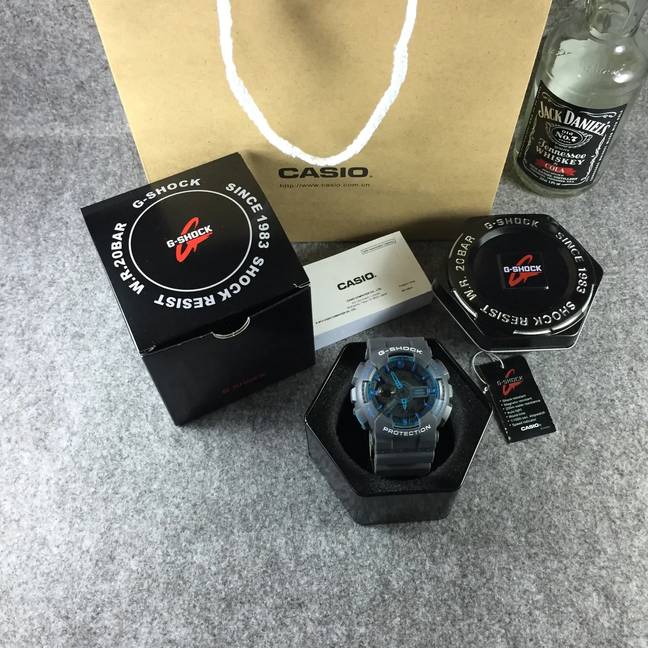 Casio G-Shock GA-100 Gray and Blue Sports Watch 6