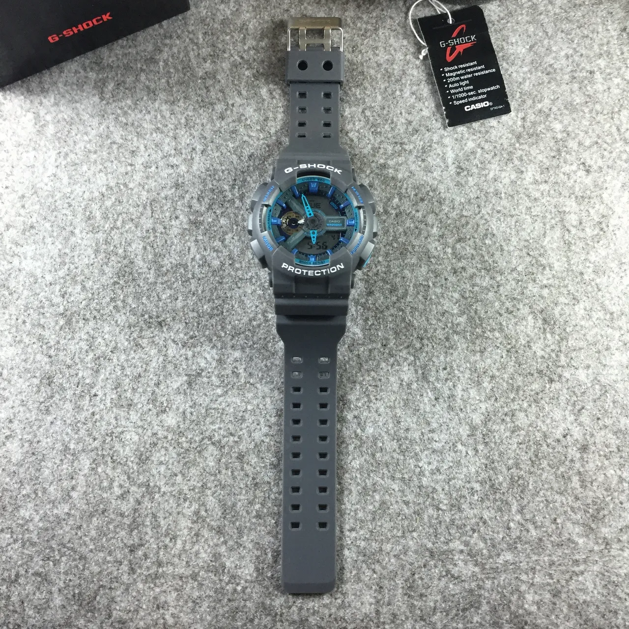 Casio G-Shock GA-100 Gray and Blue Sports Watch 11