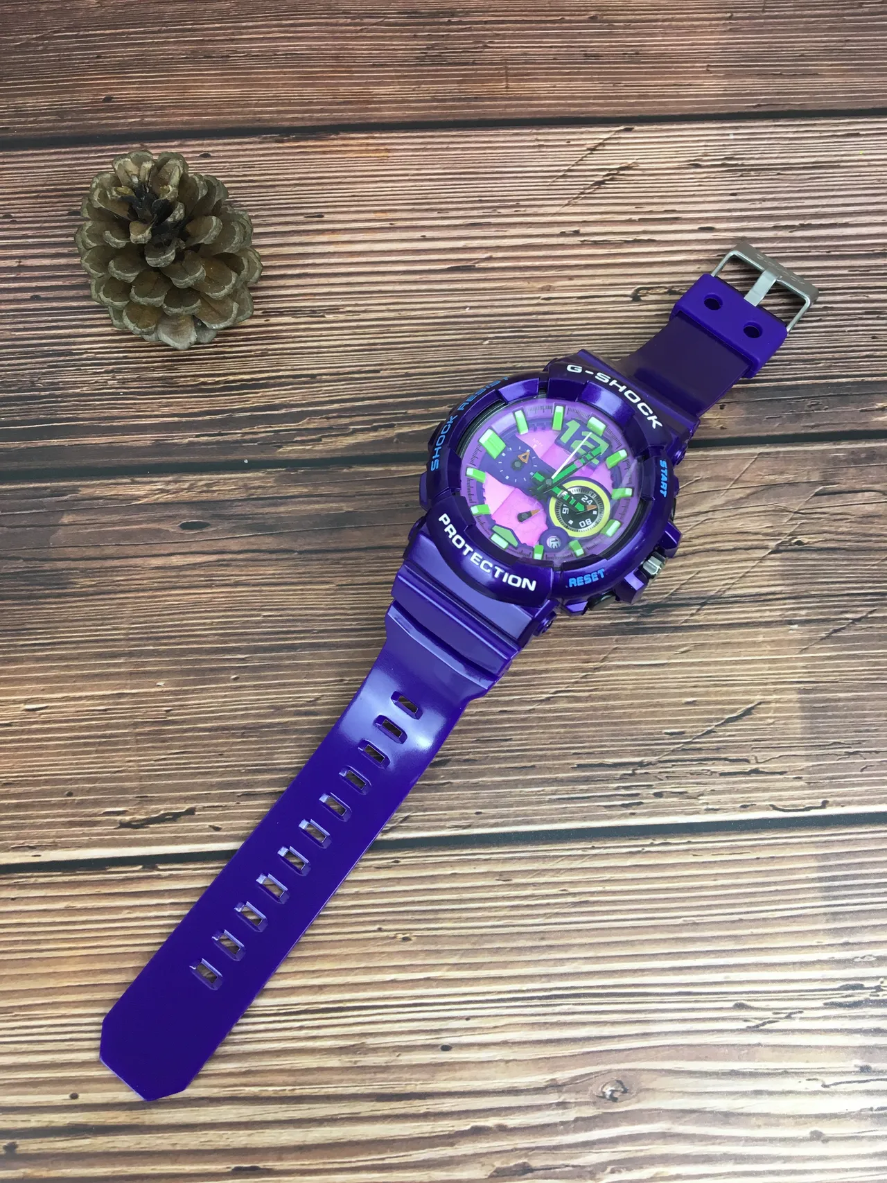 Casio G-Shock GA-100 Violet et Vert Lime Montre Sport 6