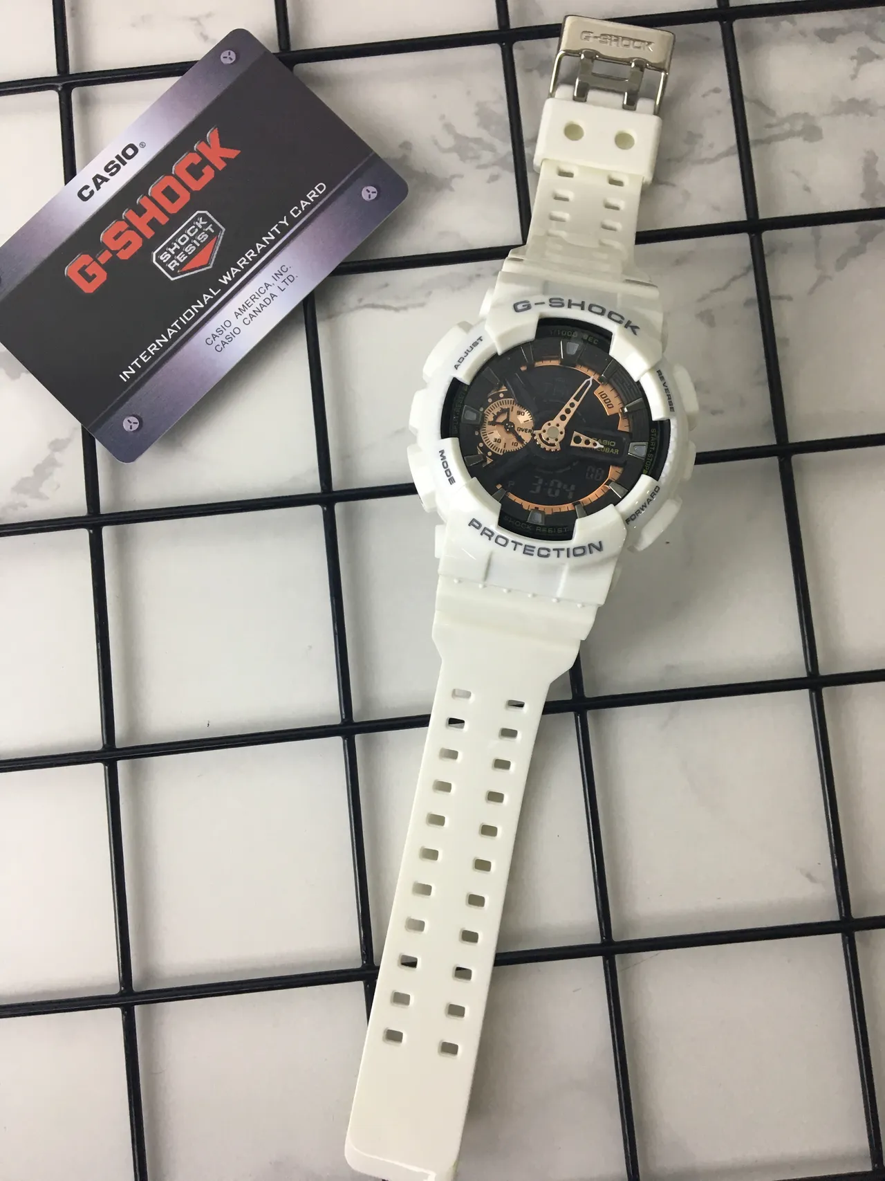 Casio G-Shock GA-100 أبيض وأسود ساعة رياضية 6