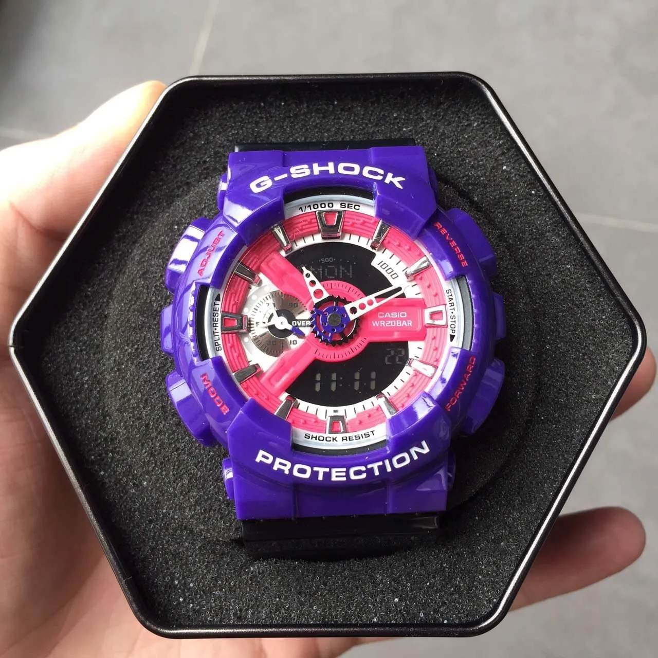 卡西欧 G-Shock GA-110 紫色和粉色 模拟-数字 运动手表 14