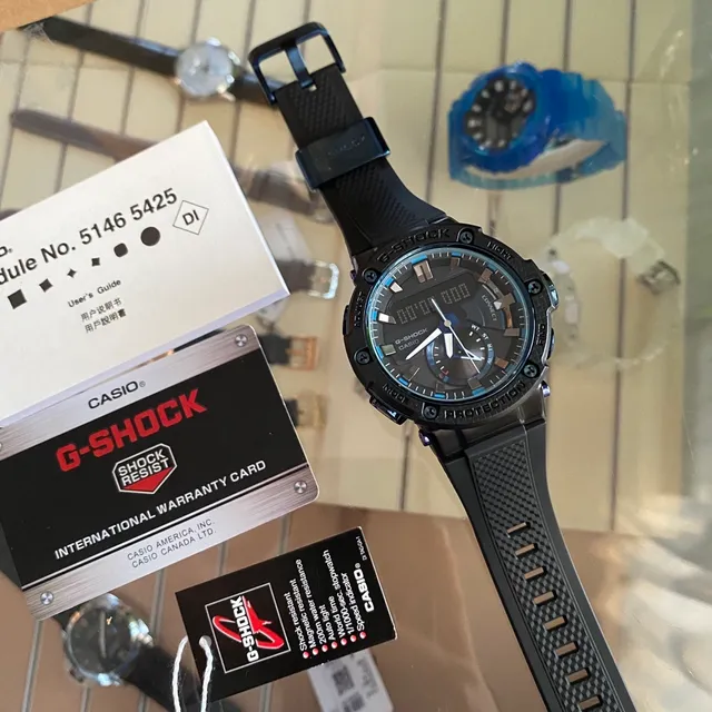 Casio G-Shock GA-2100 काला नीला हेक्सागोनल केस एनालॉग-डिजिटल हाइब्रिड वॉच 2