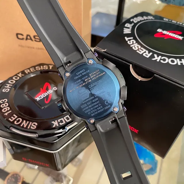 Casio G-Shock GA-2100 काला नीला हेक्सागोनल केस एनालॉग-डिजिटल हाइब्रिड वॉच 4
