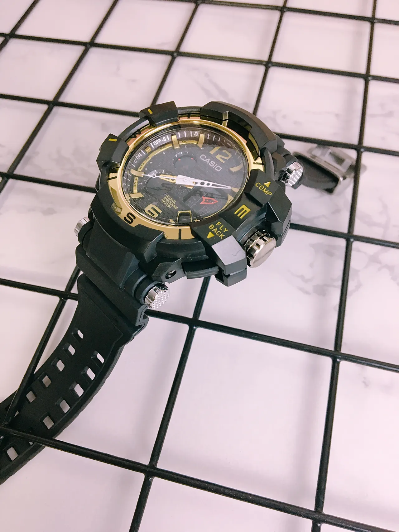 Casio G-Shock Mudmaster Noir Or Construction Résine Résistant Cadran Montre 3