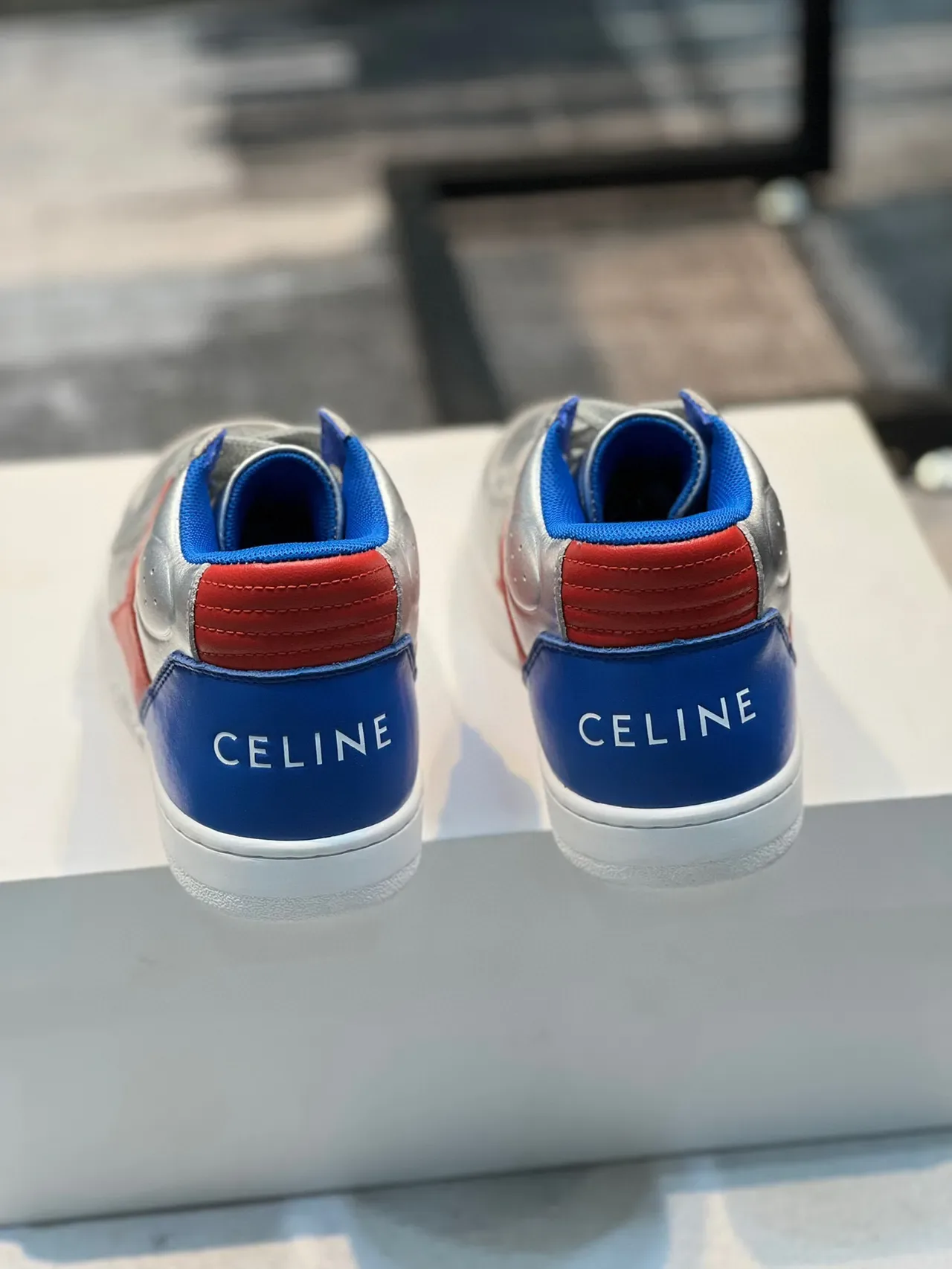 Celine CT-01 Metallic Silver Red Blue Lifestyle Sneakers 2
