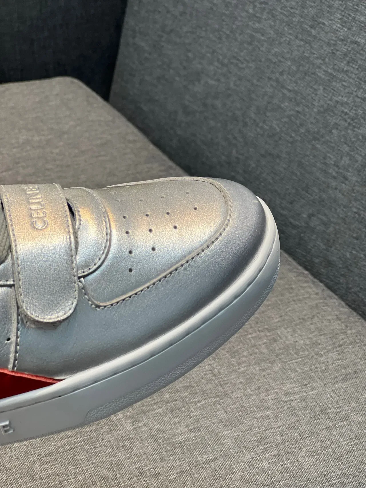 Celine CT-01 Metallic Silver Red Blue Lifestyle Sneakers 3