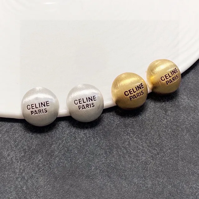 Celine Paris 雕刻球形耳钉 3