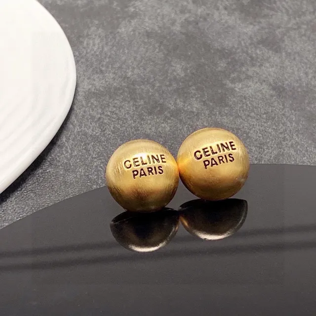 Celine Paris 雕刻球形耳钉 5