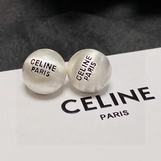 Celine Paris 雕刻球形耳钉 6
