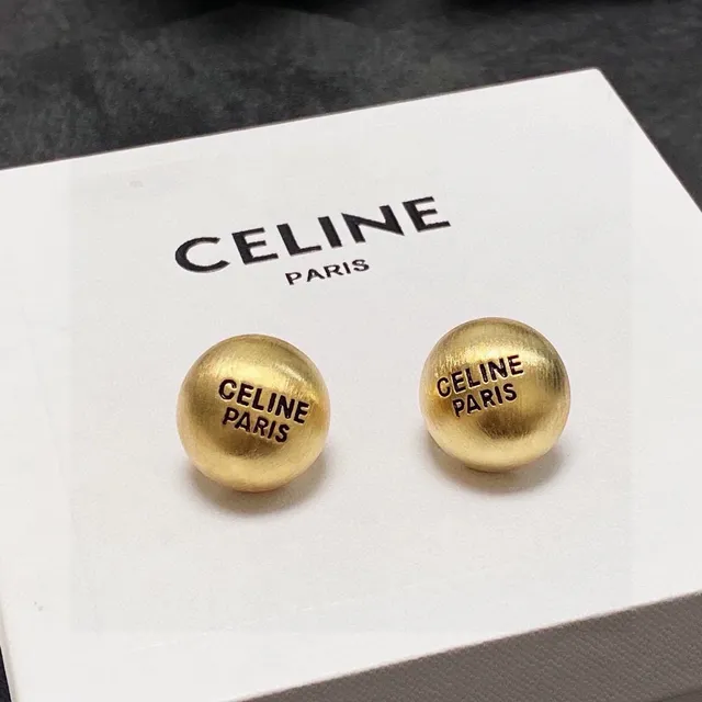 Celine Paris 雕刻球形耳钉 7