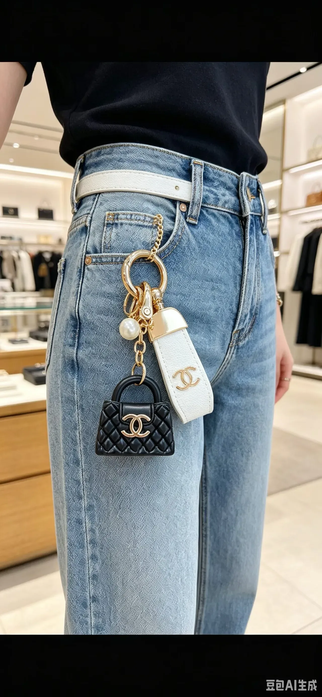 Chanel Sac Miniature Noir Or Matelassé 4