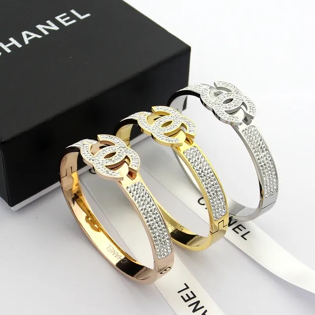 Chanel CC Bracelet Pavé Crystal Hinged Bangle Bracelets 5