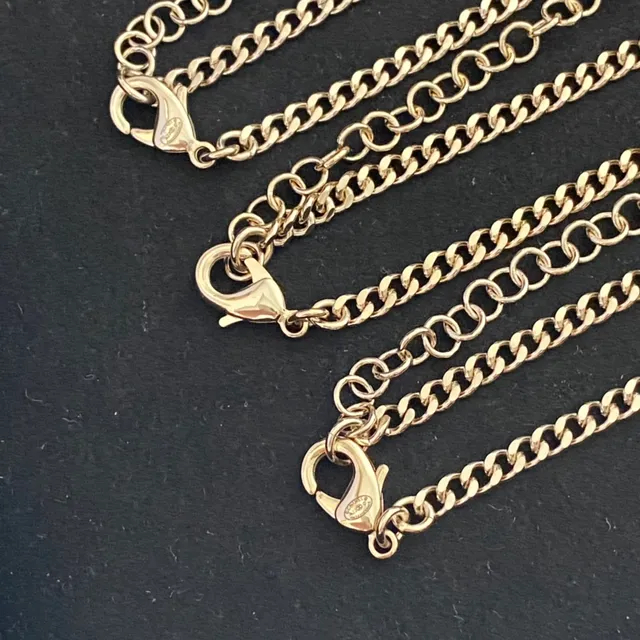 Chanel CC colar com pendentif corrente de ouro rosa corrente curb corrente circular esmaltada 7
