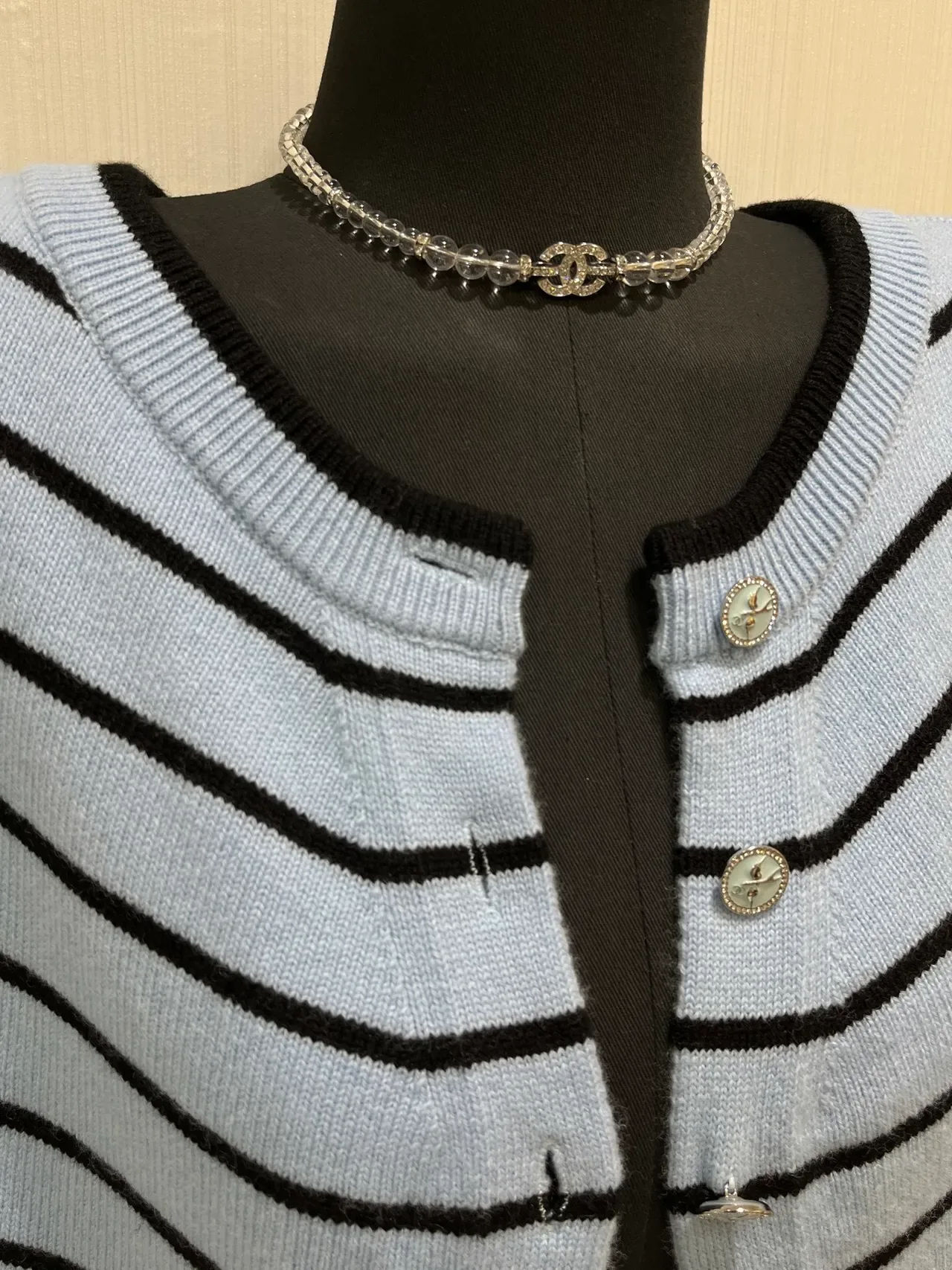 Collier Chanel Crystal CC Translucide Argent Interlocking Pendentif 3