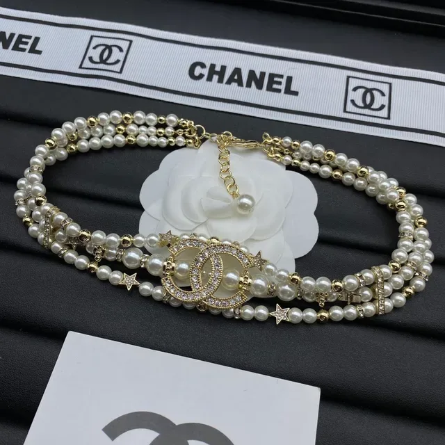 Chanel 珍珠 水晶 CC Logo Choker 项链 4