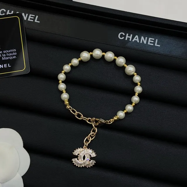 Chanel Pearl CC Necklace White Gold Chain Necklace 2