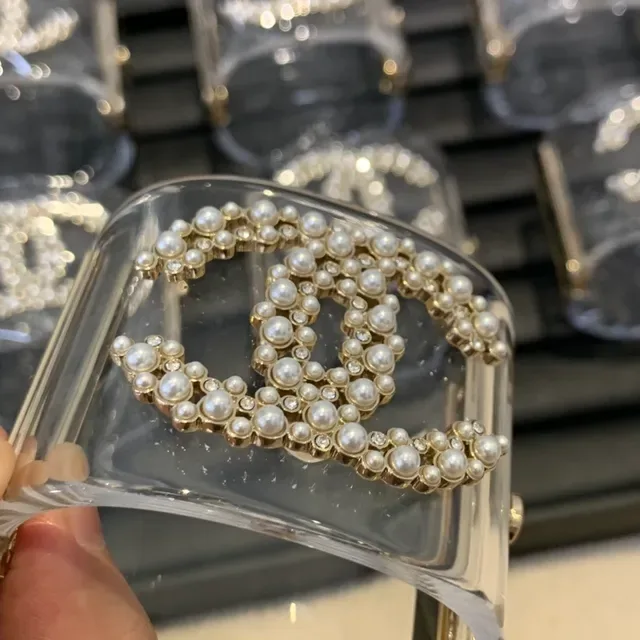 Chanel Transparent Gold Acrylic Pearl-Embellished Bracelet 7