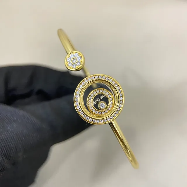 Chopard Happy Diamonds Rotating Disc Pavé Diamond Open Bangle Bracelets 5