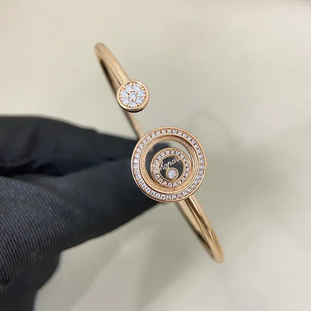 Chopard Happy Diamonds Rotating Disc Pavé Diamond Open Bangle Bracelets 6