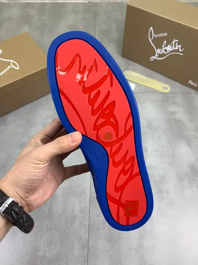 Christian Louboutin أحذية رياضية Low-Top Lifestyle من السويدي أزرق بيج 2