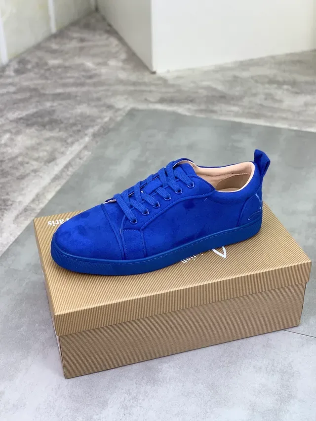 Christian Louboutin أحذية رياضية Low-Top Lifestyle من السويدي أزرق بيج 4