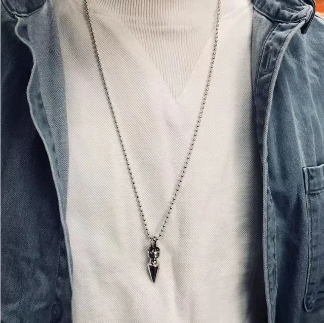 Chrome Hearts Bullet Pendant Silver Necklace 3