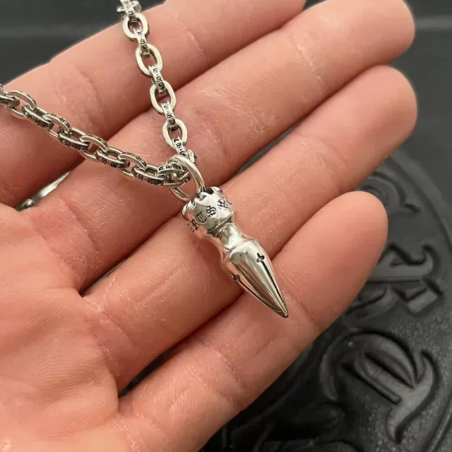 Chrome Hearts Bullet Pendant Silver Necklace 5