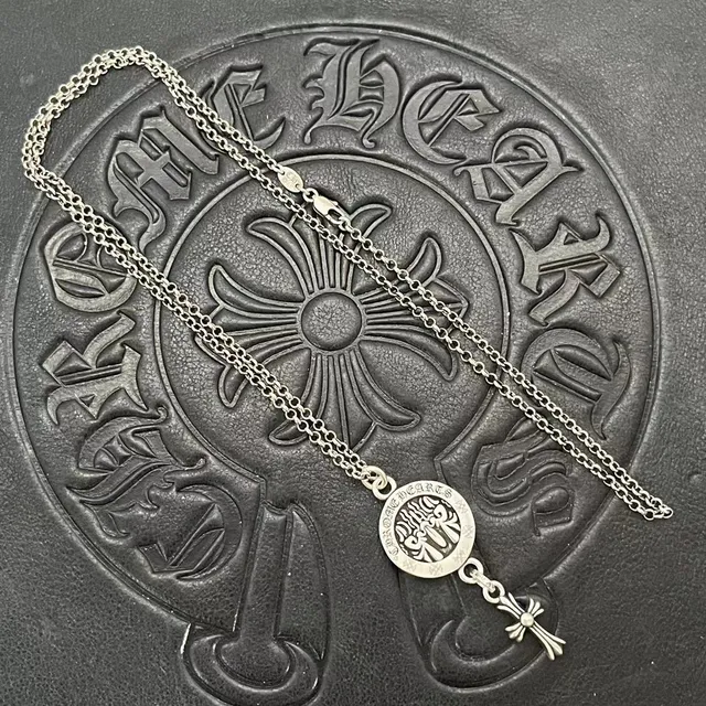 Chrome Hearts Croix & Cœur Pendentif Collier en Argent 6