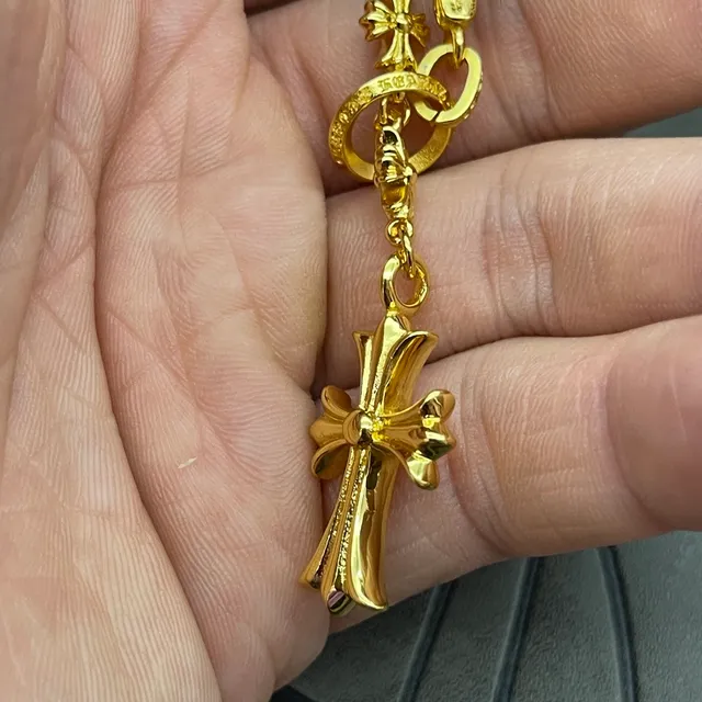Chrome Hearts 交叉链接项链 金色链金属项链 6