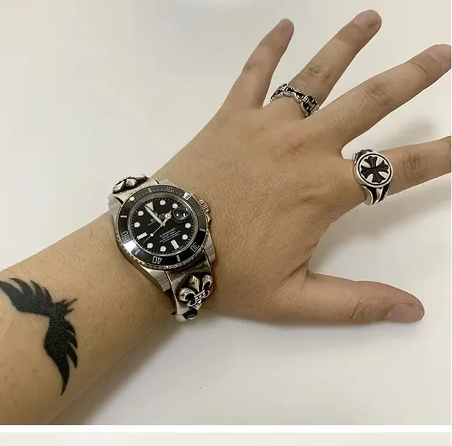 Chrome Hearts Cross Motif Engraved Hinged Ring 3
